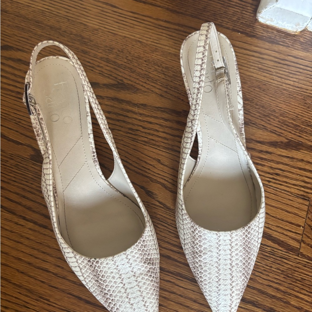 Aldo Textured Cream Slingback Heels